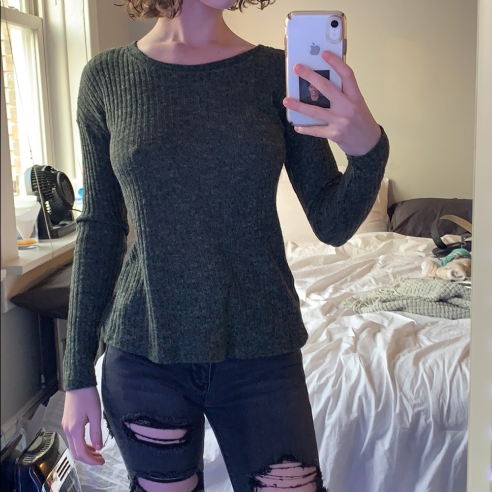 Army green sweater